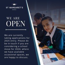 The summer holidays are here, but across July and August, Admissions are open and receiving registrations. If you are considering a late application for 2024 entry, including for Sixth Form, please do be in touch, we would be happy to talk through availability. If you would like to visit, our next Open Day is 21 September, or you are welcome to schedule a 1-1 tour by booking through the website, link in bio #StMargaretsSchool
.
.
.
#StMargaretsHertfordshire #StMargaretsBushey #StMargaretsNursery #TheNursery #earlyeducation #nurseryschool #kindergarten #preschool #busheylife #busheymums #independentschool #schoollife #education #boardingschool #watford #stanmore #radlett #harrow #watfordmums #watfordlife #pinnermums #pinnerparents #preplife #prepschool #rickmansworthmums #stanmoremums